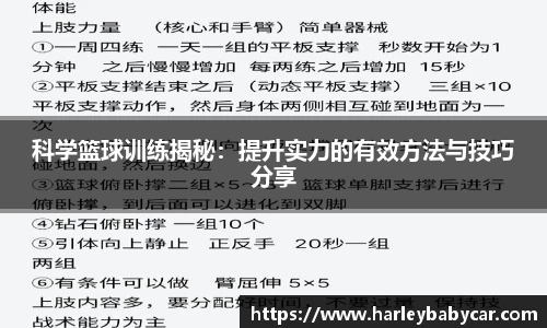 科学篮球训练揭秘：提升实力的有效方法与技巧分享